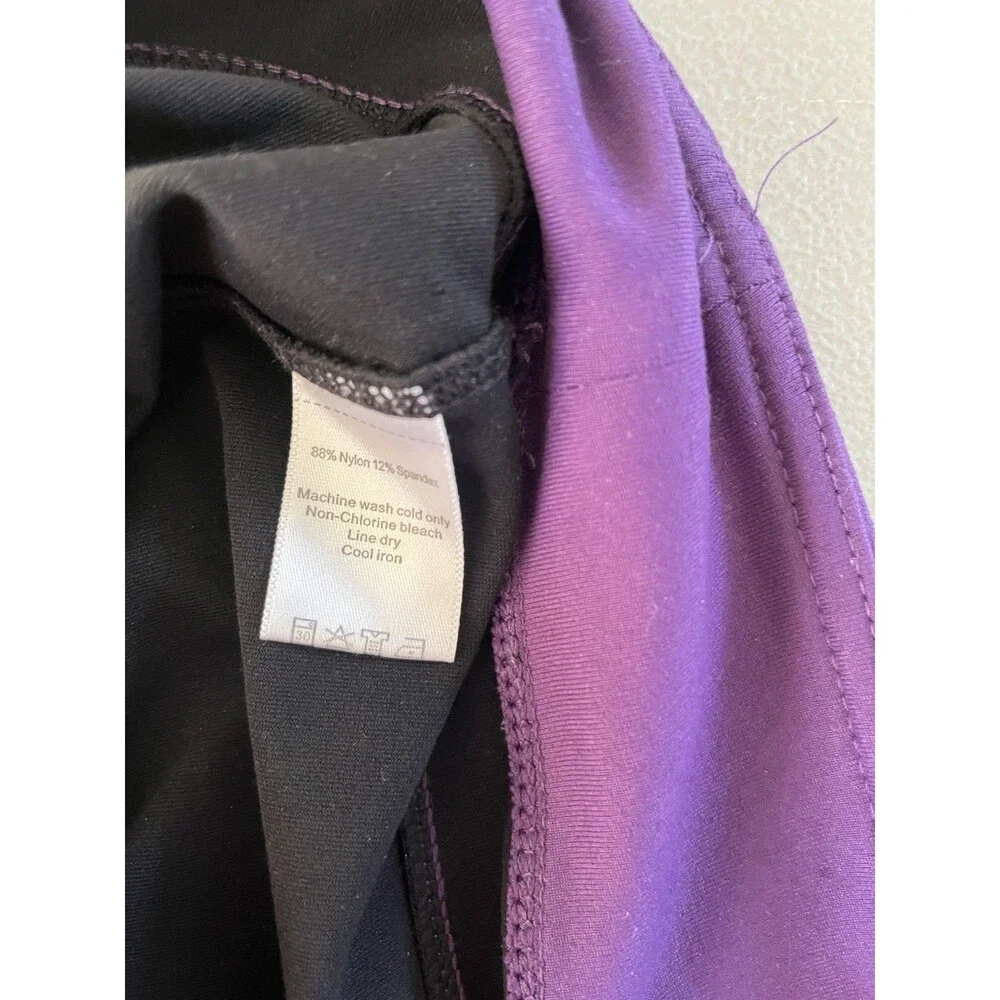 Vintage ALO Yoga Fit & Flare Womens Coolfit Activewear Pants Small Black Purple